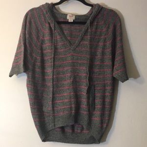 NWOT striped hooded knit tee